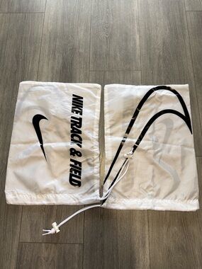 2X Nike Track & Field Drawstring Spikes Shoe Bag White 12.5”x15.5” NEW
